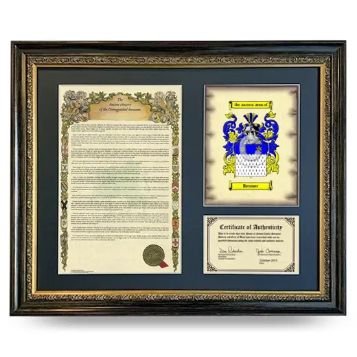 Renner Framed Surname History and Coat of Arms- Heirloom
