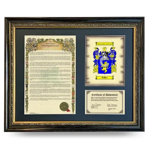 Rollan Framed Surname History and Coat of Arms- Heirloom