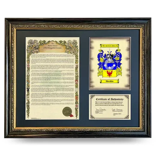 Shenkin Framed Surname History and Coat of Arms- Heirloom
