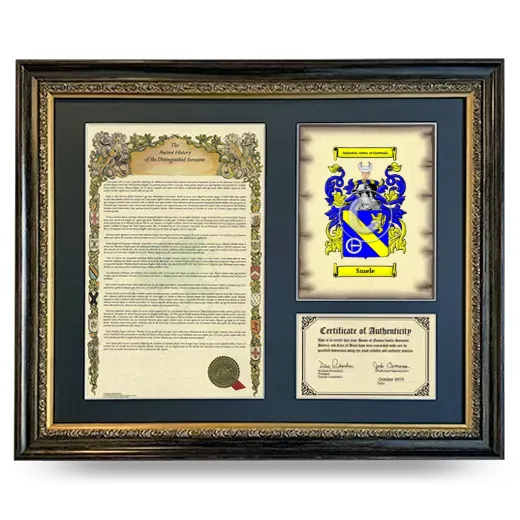 Smele Framed Surname History and Coat of Arms- Heirloom