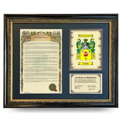 Smiton Framed Surname History and Coat of Arms- Heirloom
