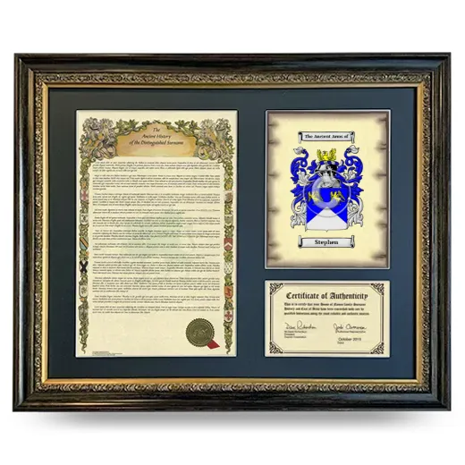 Stephen Framed Surname History and Coat of Arms- Heirloom