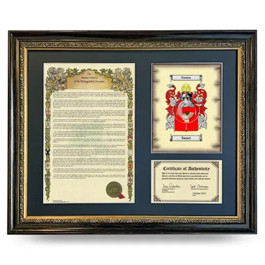 Swart Framed Surname History and Coat of Arms- Heirloom