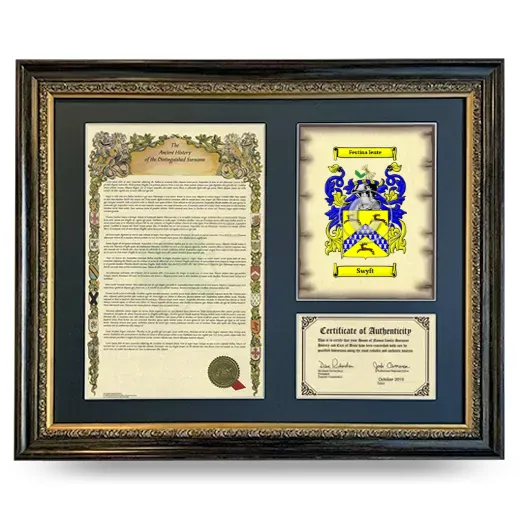 Swyft Framed Surname History and Coat of Arms- Heirloom