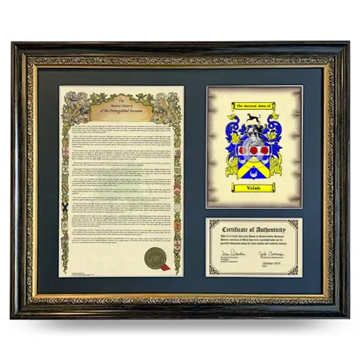 Valais Framed Surname History and Coat of Arms- Heirloom