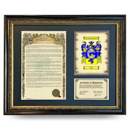 Vry Framed Surname History and Coat of Arms- Heirloom