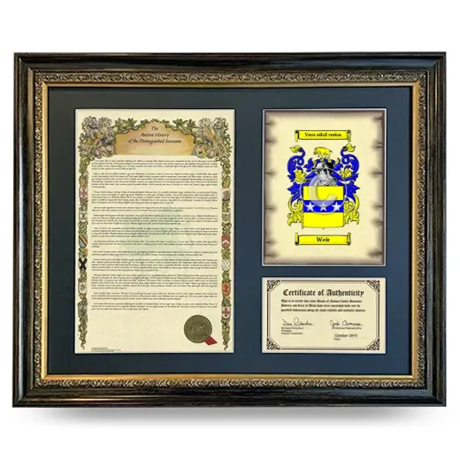 Weir Framed Surname History and Coat of Arms- Heirloom