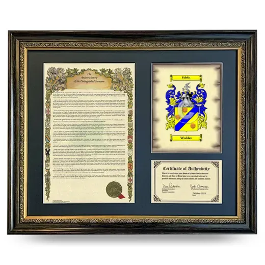 Wolder Framed Surname History and Coat of Arms- Heirloom