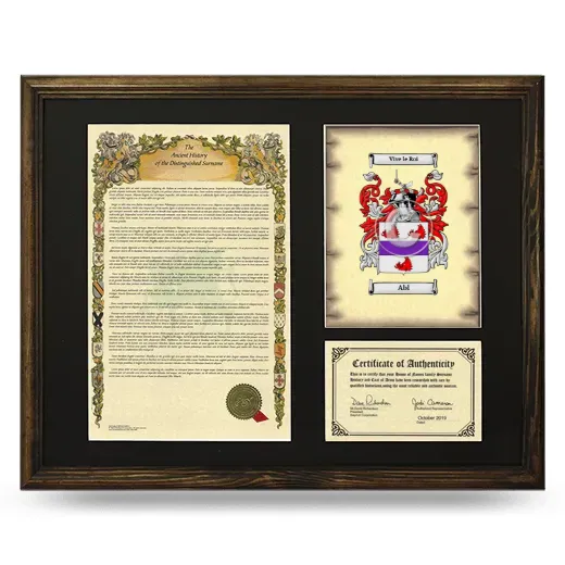 Abl Framed Surname History and Coat of Arms - Brown