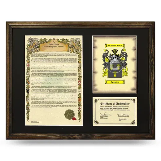 Aughten Framed Surname History and Coat of Arms - Brown
