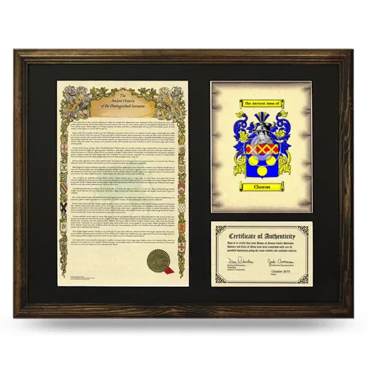 Choron Framed Surname History and Coat of Arms - Brown