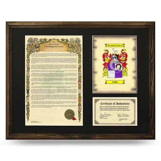 Cooks Framed Surname History and Coat of Arms - Brown