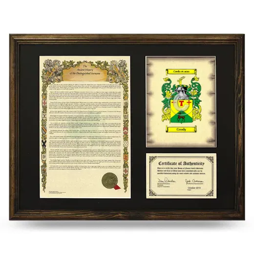 Crosly Framed Surname History and Coat of Arms - Brown