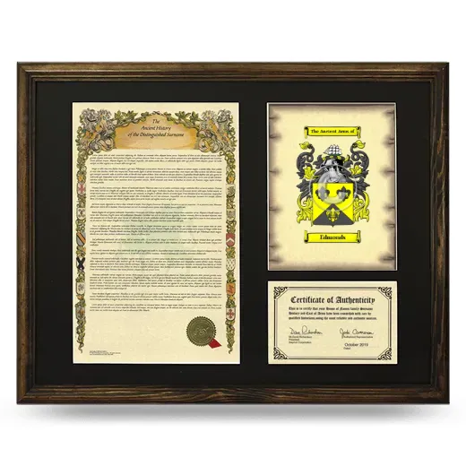 Edmonds Framed Surname History and Coat of Arms - Brown