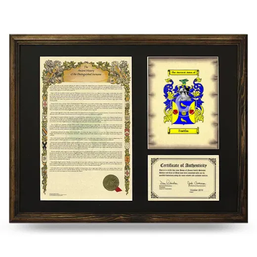 Forths Framed Surname History and Coat of Arms - Brown