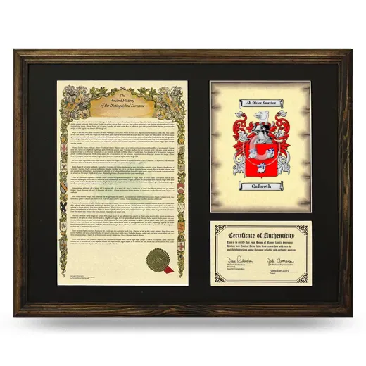 Galbreth Framed Surname History and Coat of Arms - Brown