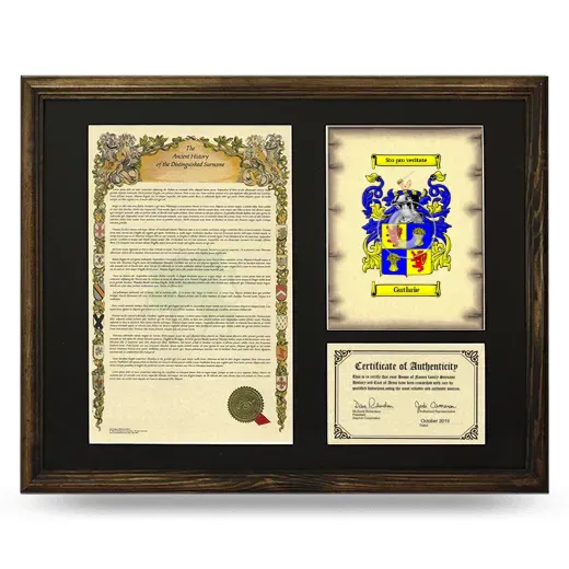 Guthrie Framed Surname History and Coat of Arms - Brown