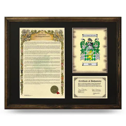 Gyle Framed Surname History and Coat of Arms - Brown