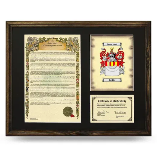 Keiths Framed Surname History and Coat of Arms - Brown