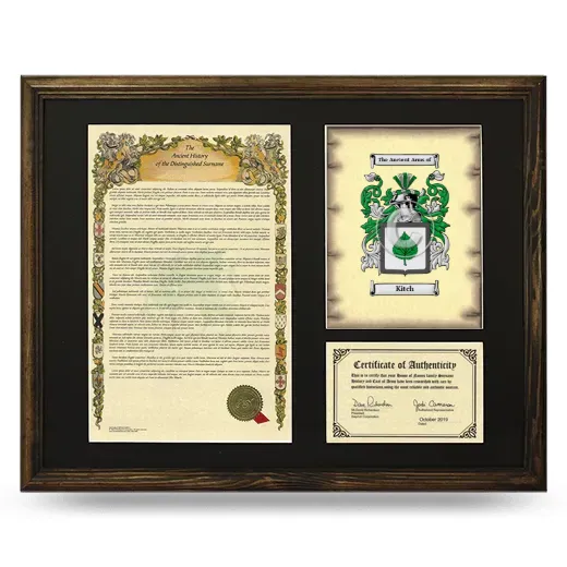 Kitch Framed Surname History and Coat of Arms - Brown
