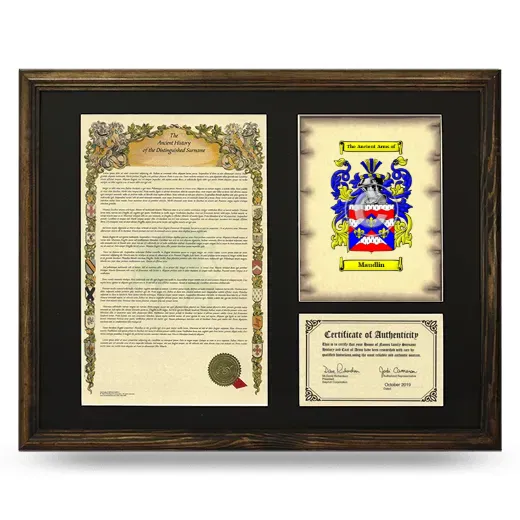 Maudlin Framed Surname History and Coat of Arms - Brown