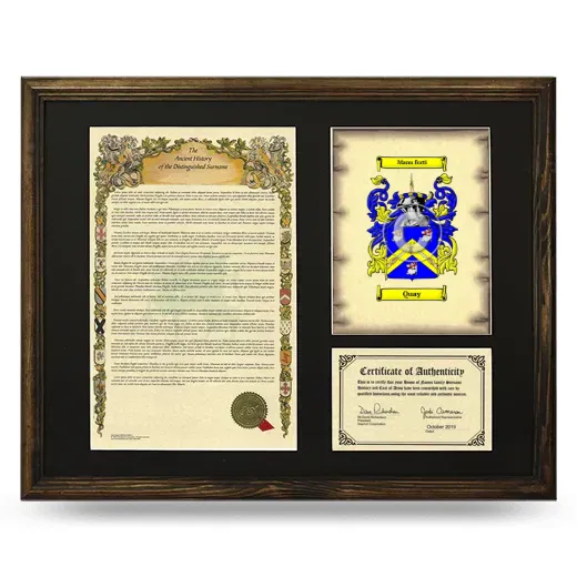 Quay Framed Surname History and Coat of Arms - Brown