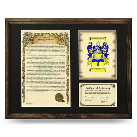 Seals Framed Surname History and Coat of Arms - Brown