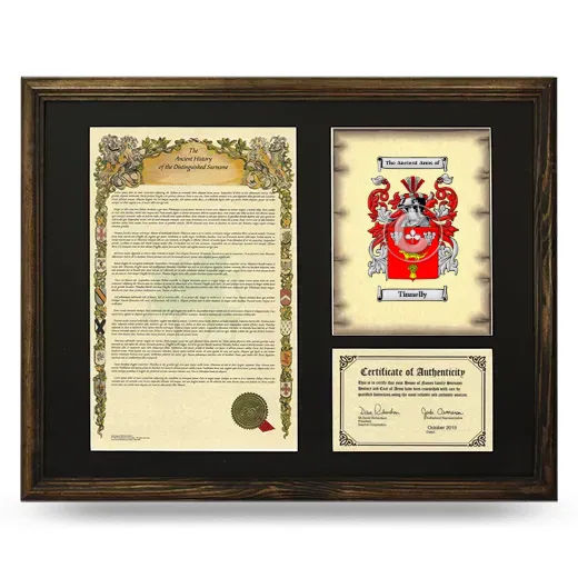 Tinnelly Framed Surname History and Coat of Arms - Brown