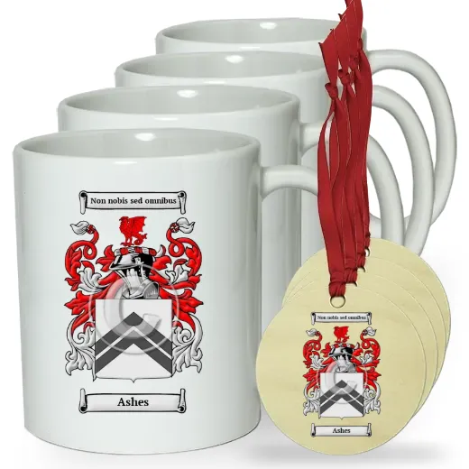 Ashes Set of 4 Classic Mugs and Ornaments
