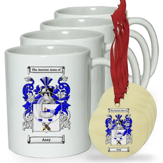 Assy Set of 4 Classic Mugs and Ornaments