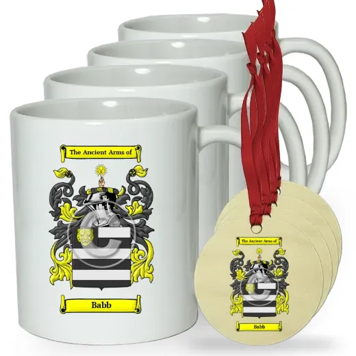 Babb Set of 4 Classic Mugs and Ornaments