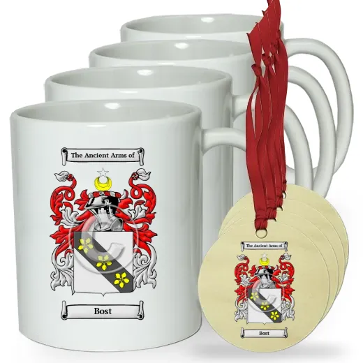 Bost Set of 4 Classic Mugs and Ornaments