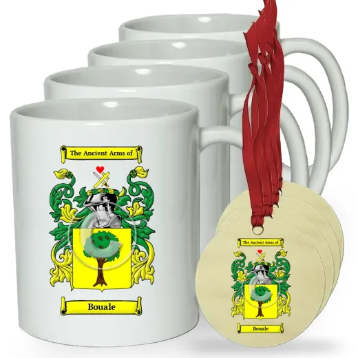 Bouale Set of 4 Classic Mugs and Ornaments