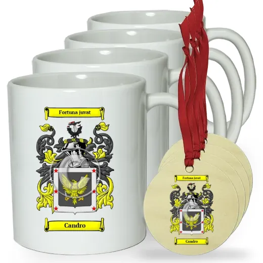 Candro Set of 4 Classic Mugs and Ornaments