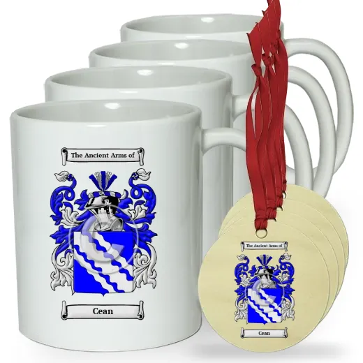 Cean Set of 4 Classic Mugs and Ornaments