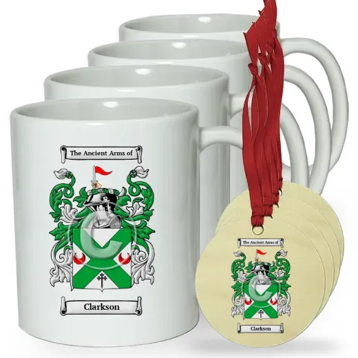 Clarkson Set of 4 Classic Mugs and Ornaments