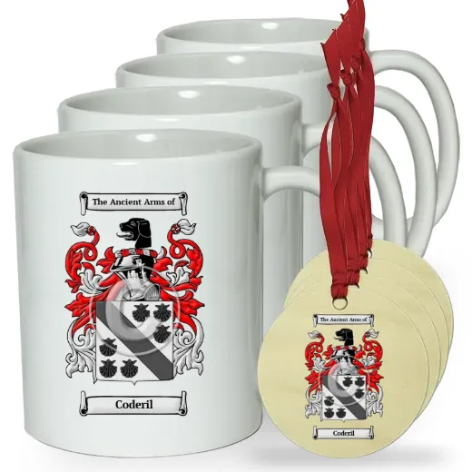 Coderil Set of 4 Classic Mugs and Ornaments