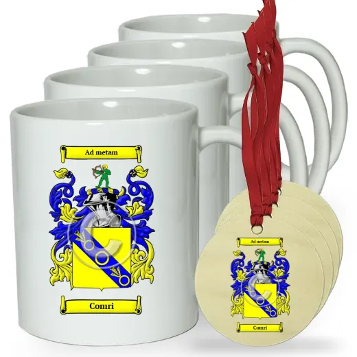 Comri Set of 4 Classic Mugs and Ornaments