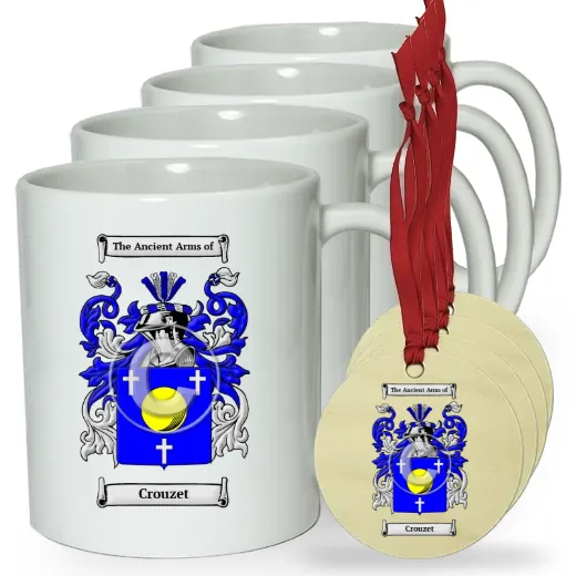 Crouzet Set of 4 Classic Mugs and Ornaments