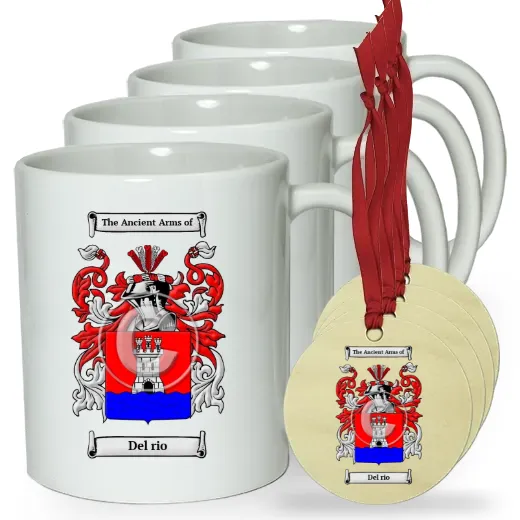 Del rio Set of 4 Classic Mugs and Ornaments