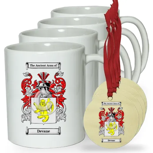 Devane Set of 4 Classic Mugs and Ornaments