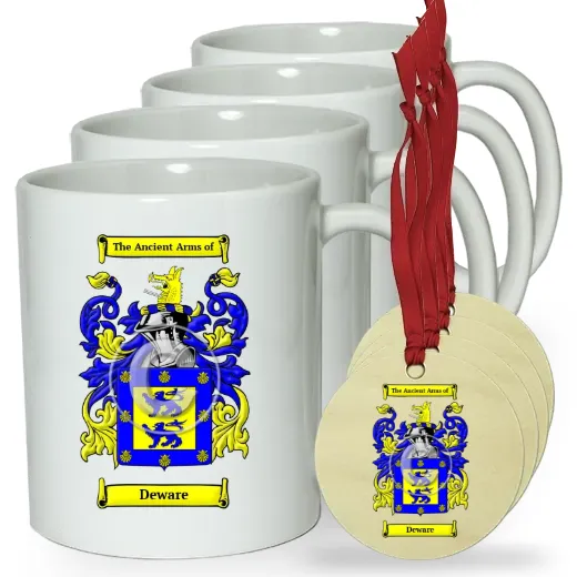 Deware Set of 4 Classic Mugs and Ornaments