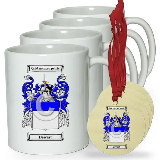 Dewart Set of 4 Classic Mugs and Ornaments