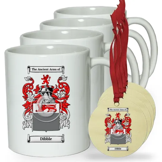 Dibble Set of 4 Classic Mugs and Ornaments