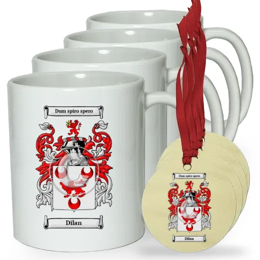 Dilan Set of 4 Classic Mugs and Ornaments