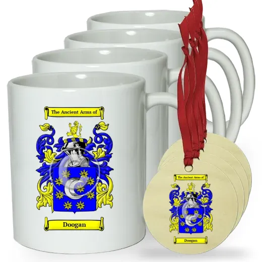 Doogan Set of 4 Classic Mugs and Ornaments
