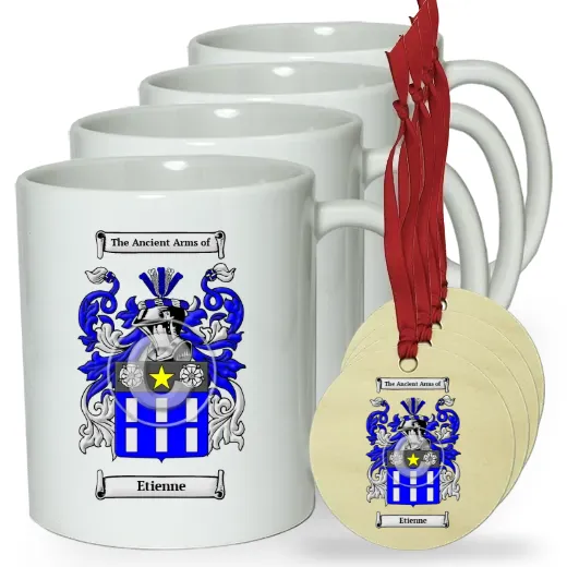 Etienne Set of 4 Classic Mugs and Ornaments