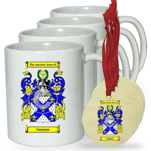 Gauyan Set of 4 Classic Mugs and Ornaments