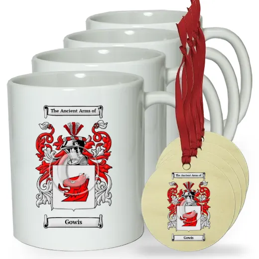 Gowis Set of 4 Classic Mugs and Ornaments