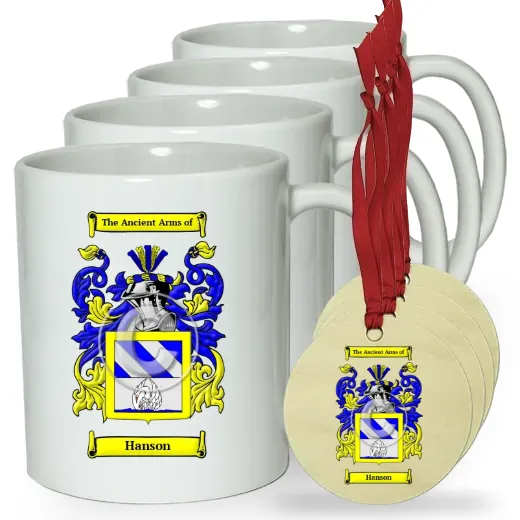 Hanson Set of 4 Classic Mugs and Ornaments